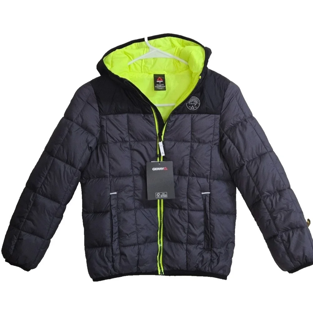 Gerry Boys Torque Puffer Size Small‎ Black/Flourscent Yellow NWT